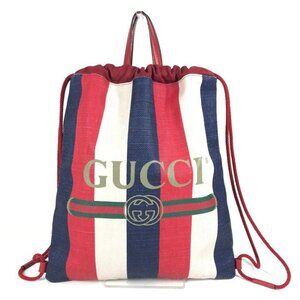 GUCCI 473872 Tricolor Knapsack 2-Way Bag Hand Bag Tote Bag Backpack